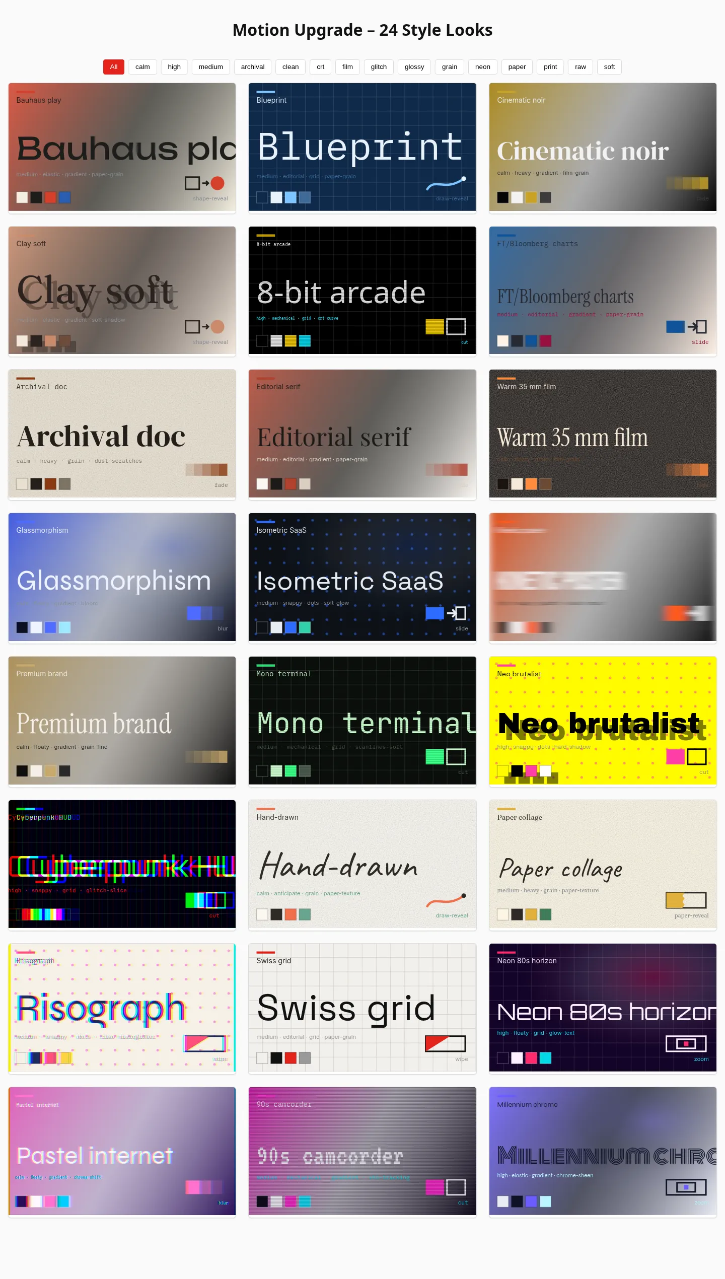 Gallery of motion styles for comfyrizz